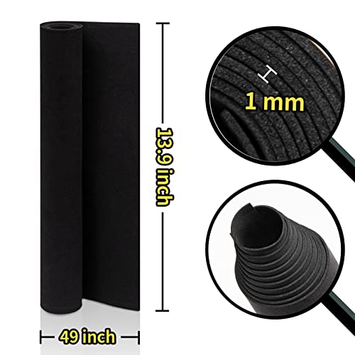 Image of 3-Pack 1mm Black Foam Sheet, 13.5 inch x 49 inch EVA Foam Roll Premium eva Craft Foam for Cosplay Costume by MEARCOOH