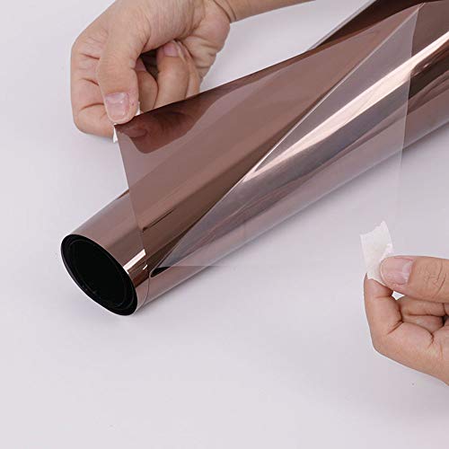 Hohofilm 17.7"X78.7" One Way Mirror Window Films Daytime Privacy Reflective Mirrored Window Tint Self-Adhesive Sun Blocking Heat Control Anti Uv For Home,Buildings(Bronze Silver) #TOP1