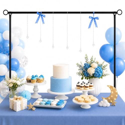 Over The Table Rod Stand with Clamps Adjustable 29-42 Tall 28-98 Length Table Arch Stand Metal Balloon Arch Kit for Birthday Wedding Baby Shower Halloween Christmas Decorations