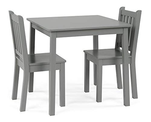 Humble Crew Kids Wood Table & 2 Chairs Set 23" tall, Grey