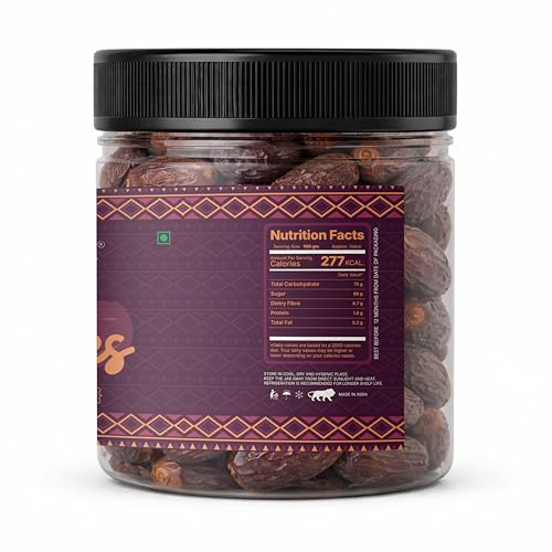 Image of LILA DRY FRUITS Premium Medjoul Dates 100 g (Medjool Date) | Khajoor Rich Source of Potassium & Iron with No Added Sugar or Preservatives | Low GI Energy Snack Khajur Perfect for Gifting