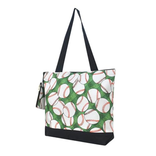 Image of NGIL Medium Top Zipper Closure Canvas Tote Bag with Attached Matching Coin Purse For Moms and Nurses