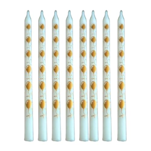 Image of Wanna Party 6 Count White and Gold Birthday Candles Long Thin Cake Candle Cupcake Candles for Birthday Wedding Anniversary Graduation Retirement Party Decoration (White Gold)