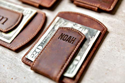 Super Slim Personalized Leather Magnetic Money Clip by Left Coast Original3