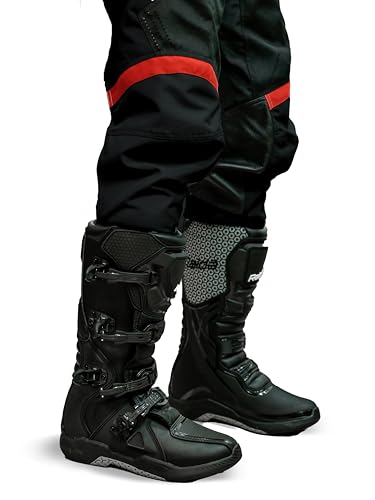 Image of Raida Trailcraft Off-Road Pants | MX & Trail Ride | Lightweight | Abrasion-resitant Fabric | Heat Sheild Panel | (in, Alpha, 5XL, Black /Red)