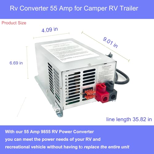 Image of 𝟐𝟎𝟐𝟔 𝐔𝐩𝐠𝐫𝐚𝐝𝐞 WF-9855 55 Amp Power Converter, Rv Power Converter, WF-9855-AD, Replace for RV Trailer Camper 9800 Series, WF-9855-AD, 55 Amp Power Converter for Rv, 5 Years Warranty