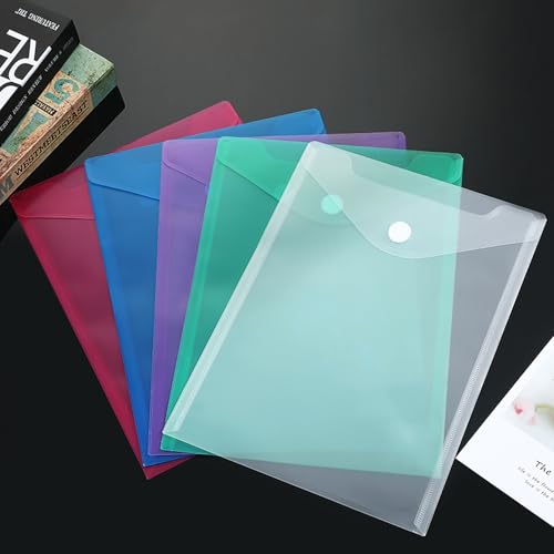 Cobenga Pacote com 60 envelopes de plástico, 7 x 10 envelopes de plástico transparente reutilizáveis