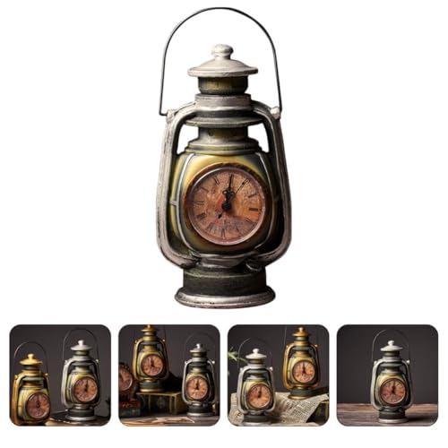 Reloj vintage fácil de leer Operitacx con forma de lámpara para regalo de hogar 5