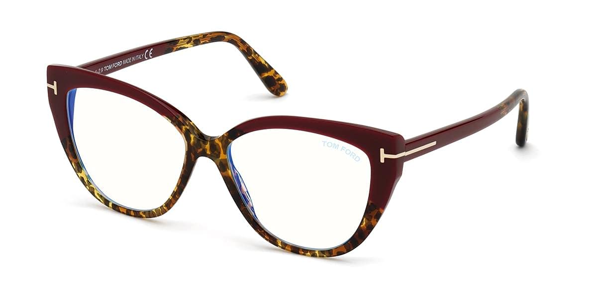 FT 5673-B BLUE BLOCK Burgundy Havana 54/15/140 women Eyewear Frame-image-30