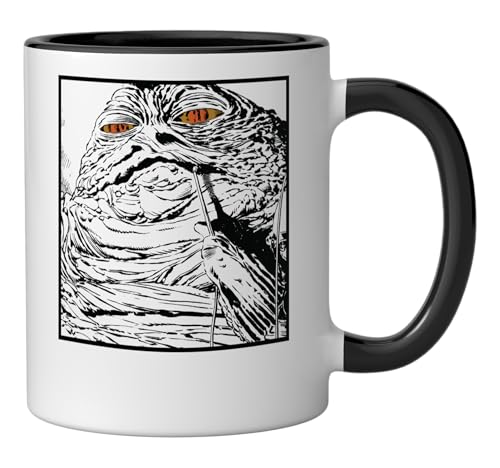 Taza cerámica Star Wars Jabba the Hutt 11 oz negra miniatura 2