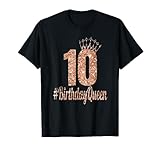 10th Birthday Gifts Girls Double Digits Rose Colored T-Shirt