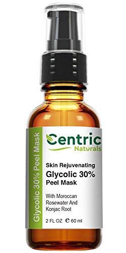Glycolic Acid Peel 30% - Large 2 OZ Value Size - Elrique Naturals Glycolic Peel Mask - Glycolic Peel 30 With Moroccan Rosewater