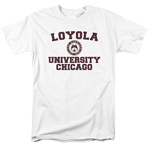 Loyola University Chicago Official Circle Logo Unisex Adult T-Shirt, White, X-Large