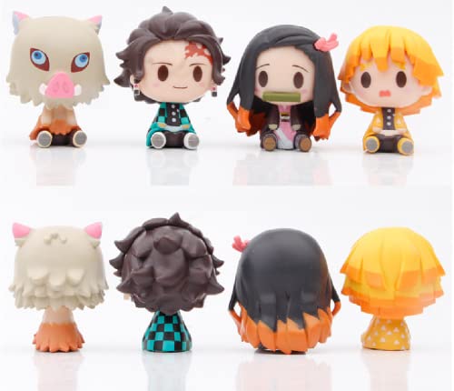 YQZQWQ 4 PCS Q Version Anime Figure Set