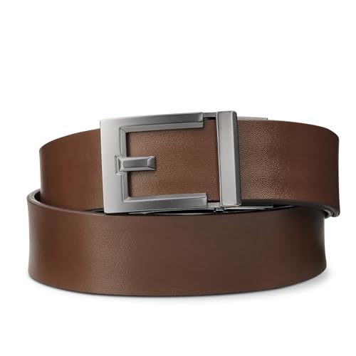 KORE Men’s Smooth Vegan Leather Track Belts | “Express” Alloy Buckle