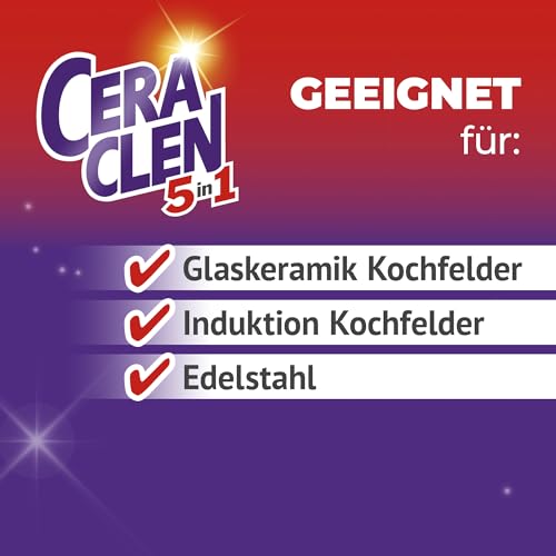 Ceraclen Reiniger & Pfleger für Glaskeramik- und Induktionskochfeld sowie Edelstahl – Reinigung, Glanz & Pflege – 1 x 200 ml 4