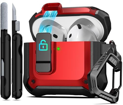 Image of RFUNGUANGO for AirPods 5 /4 Case (2026 /2024) with Lock, Red
