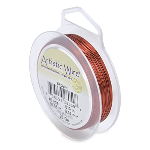 Image of Artistic Wire, 28 Gauge / .32 mm Tarnish Resistant Colored Copper Craft Wire, Brown, 40 yd / 36.5 m