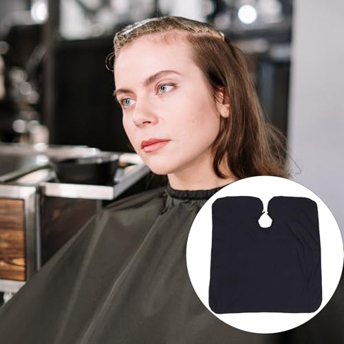 Capa de barbero negra impermeable con botones de presión, delantal transpirable para cortar cabello para peluqueros y uso en salones, capa profesional para estilismo y suministros de barbería miniatura 7