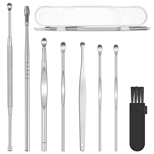 Ohrenreiniger, 8 teiliger Ohrenschmalz entferner Mit Aufbewahrungsbox, Edelstahl 8-in-1 Medizinisches Ohrenreiniger-set, Wiederverwendbares Ohrenschmalz Reiniger,für Kinder Jugendliche Und Erwachsene Cover