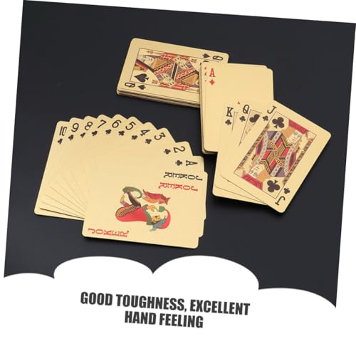 Supvox Goldene Pokerkarte aus Robustem Waschbarem Kunststoff Lichtundurchlässig Langlebig für Sammeln Geschenkidee für Familie und Freunde Partystimmung – Bild 6