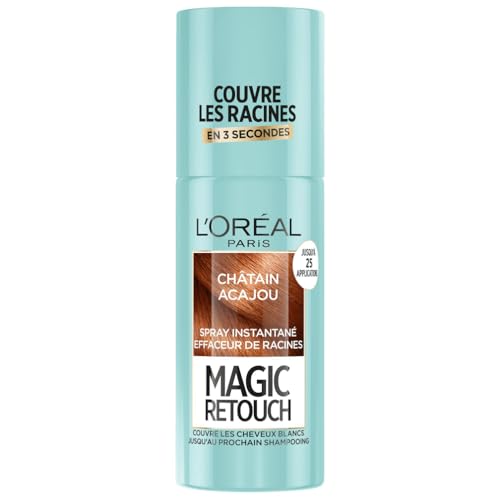 L’ORÉAL PARIS - Spray Instantané Correcteur de Racines & Cheveux Blancs - Hommes & Femmes - Magic Retouch - Acajou - 75ml L’ORÉAL PARIS - Spray Instantané Correcteur de Racines & Cheveux Blancs - Hommes & Femmes - Magic Retouch - Acajou - 75ml