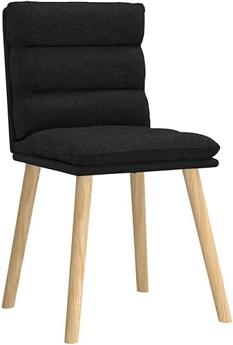 Miniatura 4 de 4-Piece Black Fabric Dining Chairs Set Modern Farmhouse Design with Metal Frame and Thick Foam Cushion for Kitchen Dining Room Living Room Furniture