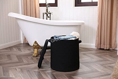 Image of GRATIFY boho Storage Organizer Foldable Wardrobe Cotton Mini Rope Laundry Basket Cloth Storage Box Baby Bucket Hamper New Born for Kitchen,Office Set,Room,planters,Dirty Clothes 2.17