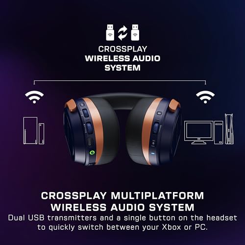 turtle beach stealth 700 gen 3 wireless multiplatform amplified gaming headset for xbox series xs xbox one pc ps5 mobile  60mm drivers ai noise-cancelling mic bluetooth 80-hr battery  cobalt