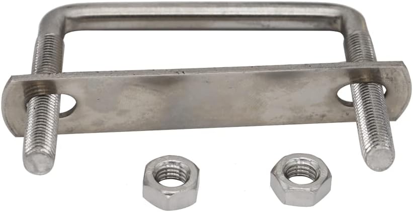 Generic M8 OD 50mm 60mm 80mm 100mm 140mm to 200mm Length 304 Stainless Steel Pipe Tube Clamp Clip Frame Plate Square Right Angle U Bolt - (Thread Diameter: 1Piece M8, Length: M8x80x200)