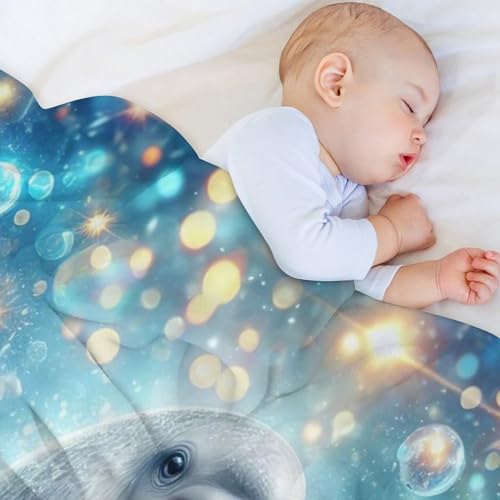 Manta de forro polar con delfín franela suave para cama 140x180 cm 4