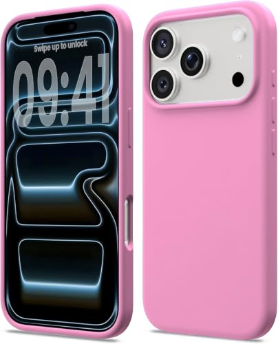 Image of DIZORO Compatible with (iPhone 17 Pro Max Case)(2025), Liquid Silicone 3 Layers Full Covered Soft Gel Rubber Phone Case,Shockproof Protective Cover with Anti-Scratch Microfiber Lining- Baby Pink