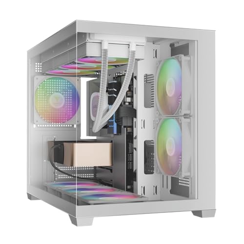 GAMDIAS Aura GC10m V2 WH Argb Micro-Tower Computer Case / Gaming Cabinet | Supporta Micro-ATX,...