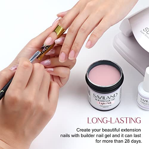 Saviland 100g Light Pink Builder Nail Gel - Image 4