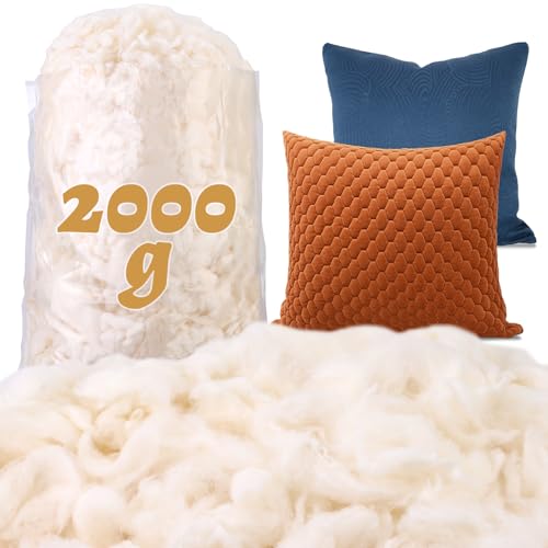 ZXIIXZ 4.4 lb Cotton for Pillow Stuffing Soft Natural Cotton Filling Cotton Batting Warm Fiber Fill Stuffing for Stuffed Animals Cushion Quilt Home DIY Crafts