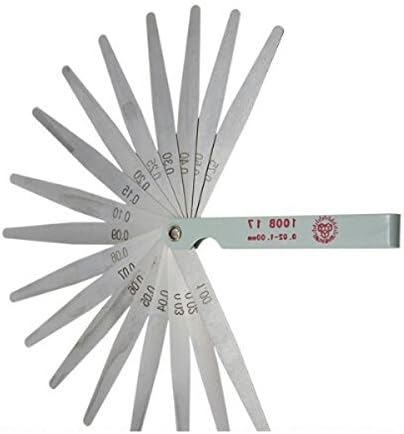 Foxnovo High-precise 0.02mm to 1.00mm 17 Blades Thickness Gap Stainless Steel Metric Filler Feeler Gauge Measuring Tool (Silver)