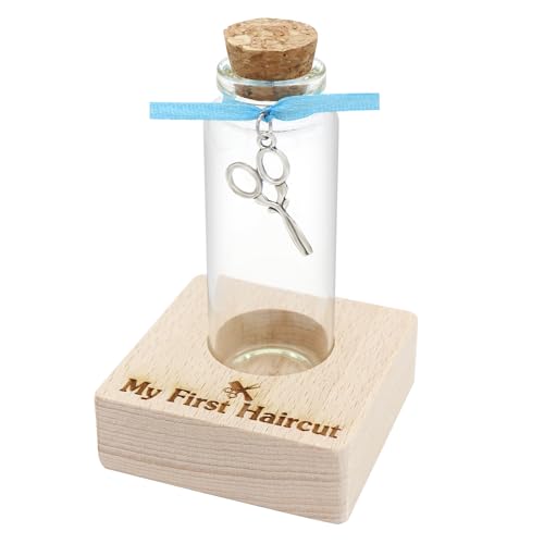 First Haircut Curl Keepsake Jar?Personalized First Curl Baby's First Lock of Hair?My First Haircut Keepsake?Custom First Haircut Photo Gift (blue)