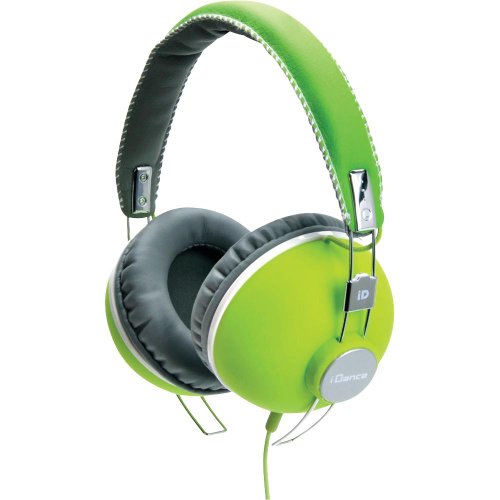 IDANCE Full-Sized Wired Over-Ear Headphones - Lightweight & Compact Overhead Band Headphones for iPhone/iPad/iPod/Tablet/Android, Built-in Mic, w/ Durable Aluminium Brackets, Green - IDANCE HIPSTER705