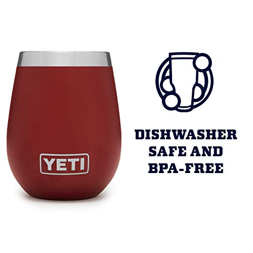 Yeti Rambler 10 Oz Stainless Steel Vacuum Insulated Wine Tumbler, 2 Pack, Brick Red #TOP4