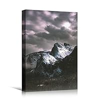 Canvas Wall Art Mountain Lights Bedroom Contemporary Dramatic Landscape Mountain Multicolor Photography - 12x18 inches