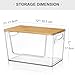 Pantry Organizers Storage, 2 Pack Large Capacity Clear Storage Bins with Bamboo Lids for Onion, Potato, Garlic, Canned Food, Under Sink Organizer Kitchen Countertop Organizer