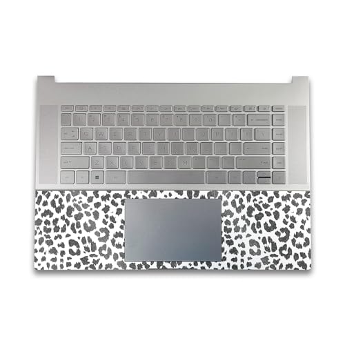 Image of Glossy Glitter Gaming Skin Compatible with HP Envy x360 16 inch (2023) - Snow Leopard Print - Premium 3M Vinyl Protective Wrap Decal Cover - Easy to Apply | Crafted in The USA by MightySkins