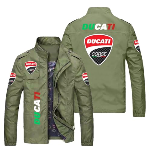 Clásica Chaqueta Hombre DU.CA.Ti, Chaquetas Cortavientos con Cremallera Completa, Openair Jacket para Otoño y Primavera, Básica(Green,XXL)