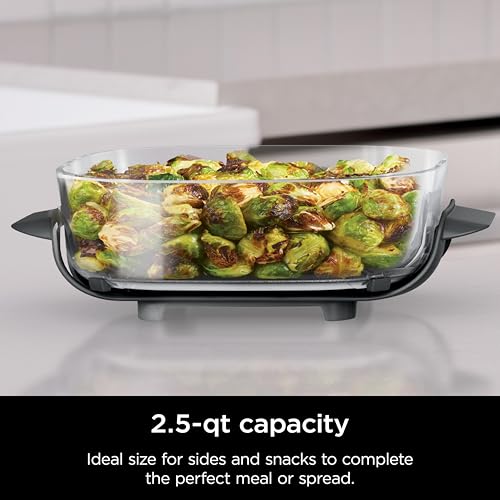 Image of Ninja 2.5-QT CleanCrisp Glass Container & Storage lid, Compatible with Ninja Crispi FN101 & AS101 Portable Cooking System, Microwave, Freezer and Dishwasher Safe, PFAS and PTFE Free, XSKSFNMED