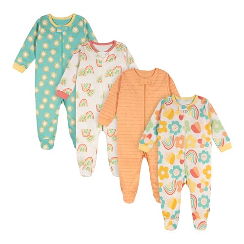 Image of ONESIES Brand Baby Boys Sleepers 4-Pack Footies and Toddler Set