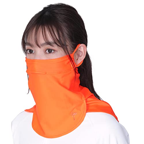 ICEPARDAL フェイスガード UVカット フェイスカバー ラッシュガード 素材 冷感 UPF50+ IAA-950 フラッシュオレンジ レディース 首元 冷感 フェイスマスク ネックガード ネックカバー