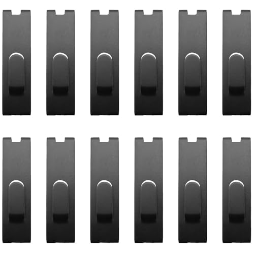 Image of TAODAN 12PCS Mesh Wall Hook Hanger Iron Mesh Notch Picture Frame Painting Art Display Home Slot Panel Mesh Panel Hook For Office Home Mesh Panel Black