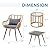 JOIVI 5 Piece Patio Wicker Conversation Set with Ottomans, Outdoor Furniture Bistro Set with Rattan Chairs and Round Side Table for Porch, Balcony, Yard, Gray Cushion