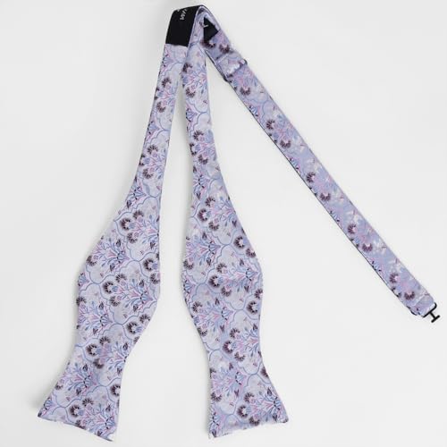 Image of Alizeal Mens 2pcs Floral Pattern Bow Tie Set | Self-tied Pocket Square Colorful Perfect for Weddings Proms Business