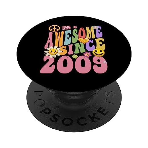 2009 Cumpleaños Retro Hippie Impresionante Desde 2009 PopSockets PopGrip Intercambiable